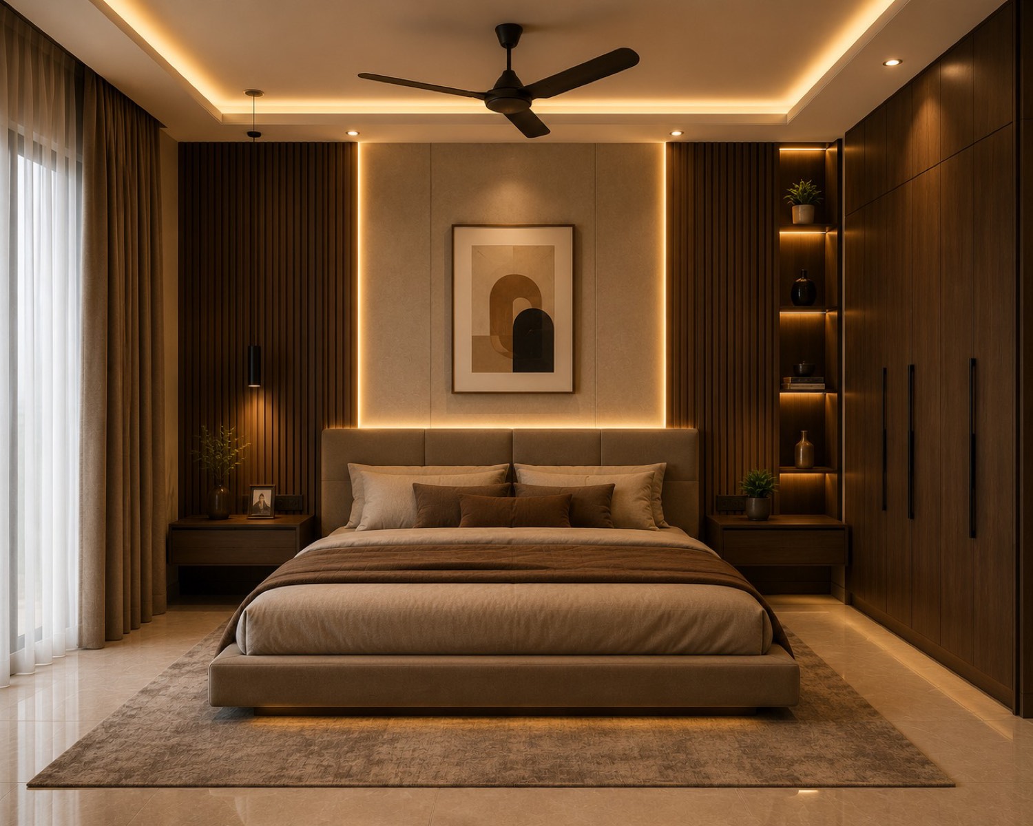 Elegant bedroom interior design by Treasures Together