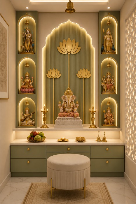Pooja unit and mandir design